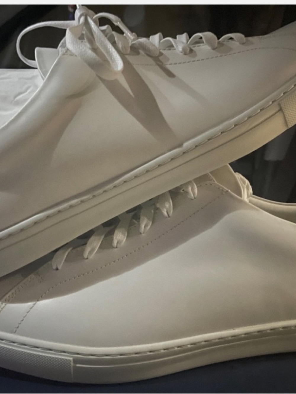 Peter Millar White Low-Profile Leather Sneakers
